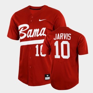 #10 Jim Jarvis Bama Crimson Mens Jerseys College Baseball 2022 Full-Button 386808-910