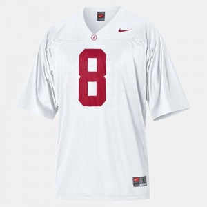 #8 Julio Jones Bama White Men's Jerseys College Football Replica 894332-638