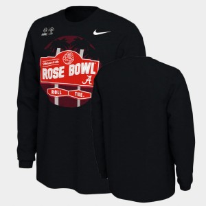 University of Alabama Black Men's T-Shirt 2021 Rose Bowl Long Sleeve 729209-788