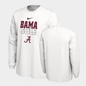 Alabama Crimson Tide White Men T-Shirt On Court Long Sleeve 442253-217