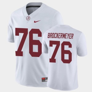 #76 Tommy Brockermeyer Alabama White Men's Jersey Game Game 425088-825