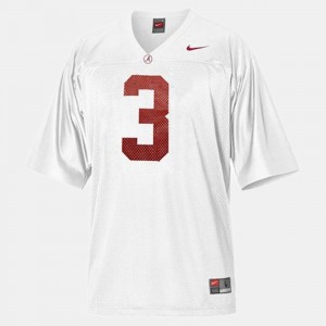 #3 Trent Richardson Alabama White Men's Jerseys College Football Replica 114527-150
