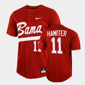 #11 William Hamiter Crimson Crimson Men's Jerseys College Baseball 2022 Full-Button 695467-585