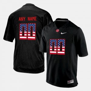 #00 Custom Alabama Crimson Tide Black Men Jerseys US Flag Fashion Player 280316-676