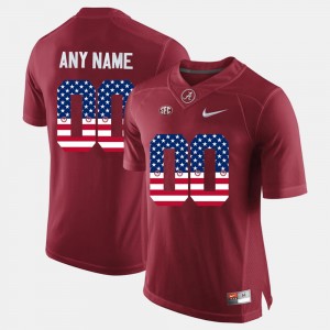#00 Custom The Tide Crimson Men Jersey US Flag Fashion Limited 256932-137