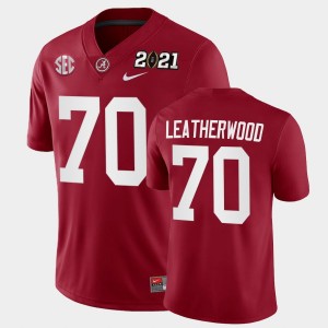 #70 Alex Leatherwood Roll Tide Crimson Mens Jersey 2021 National Championship Playoff Game 152295-471