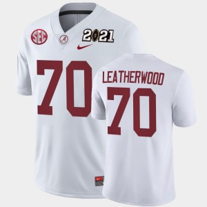 #70 Alex Leatherwood Alabama White Men's Jerseys 2021 National Championship Playoff Game 633559-222