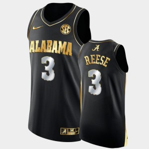 #3 Alex Reese Roll Tide Black Men Jersey College Basketball Golden Authentic 508893-133