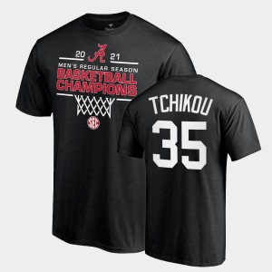 #35 Alex Tchikou Bama Black Men T-Shirt 2021 SEC Men's Basketball Regular Season Champions 2021 SEC Basketball Regular Season Champions Tee 316578-252