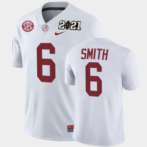 #6 DeVonta Smith Bama White Men's Jerseys 2021 National Championship Playoff Game 346102-717