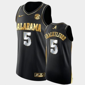 #5 Jaden Shackelford Bama Black Men's Jerseys College Basketball Golden Authentic 581309-245