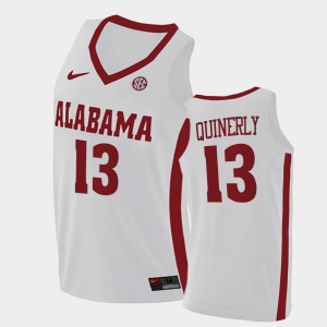 #13 Jahvon Quinerly Alabama White Mens Jerseys Replica 2021 College Basketball 798903-882