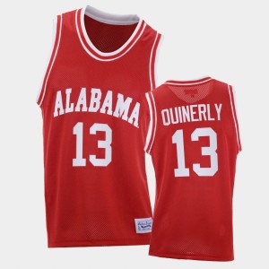 #13 Jahvon Quinerly Bama Red Men's Jersey Throwback 2021 College Basketball 505257-979