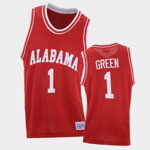 #1 JaMychal Green Crimson Red Mens Jerseys Throwback College Basketball 495840-582