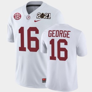 #16 Jayden George Bama White Mens Jersey 2021 National Championship Playoff Game 245836-441