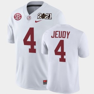 #4 Jerry Jeudy University of Alabama White Mens Jerseys 2021 National Championship Playoff Game 737711-987