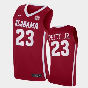 #23 John Petty Jr. Crimson Crimson Men's Jerseys Replica 2021 College Basketball 425372-119