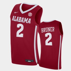 #2 Jordan Bruner Alabama Crimson Mens Jerseys Replica 2021 College Basketball 680356-351
