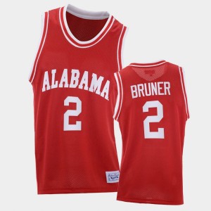 #2 Jordan Bruner Bama Red Men's Jersey Throwback 2021 College Basketball 330806-934