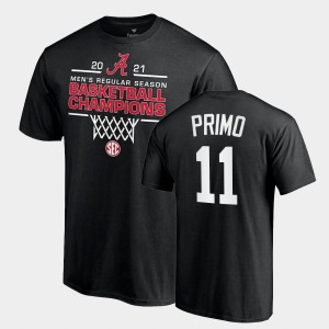 #11 Joshua Primo Crimson Black Men's T-Shirt 2021 SEC Men's Basketball Regular Season Champions 2021 SEC Basketball Regular Season Champions Tee 488847-596