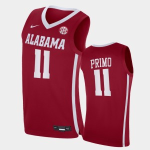 #11 Joshua Primo Bama Crimson Men's Jersey Replica 2021 College Basketball 569437-592
