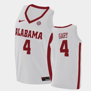 #4 Juwan Gary Roll Tide White Men Jerseys Replica 2021 College Basketball 944707-244