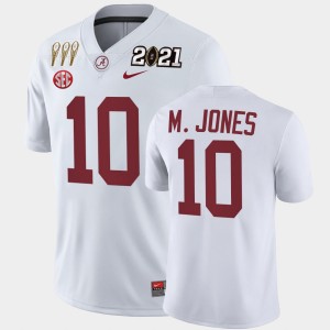 #10 Mac Jones Roll Tide White Men's Jersey 3X CFP National Championship Winner 680269-528