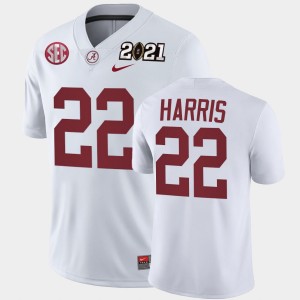 #22 Najee Harris Alabama White Men Jerseys 2021 National Championship Playoff Game 673032-601