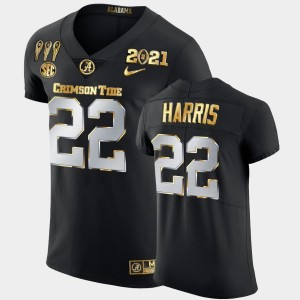 #22 Najee Harris Bama Black Mens Jersey 3X CFP National Championship Golden Limited 521302-420