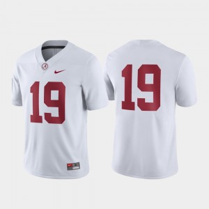#19 Bama White Men Jersey Game 406044-638