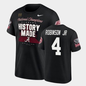 #4 Brian Robinson Jr. Roll Tide Black Men T-Shirt 2020 National Champions College Football Playoff 770557-721