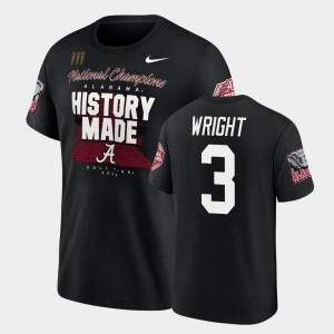 #3 Daniel Wright Alabama Crimson Tide Black Men's T-Shirt 2020 National Champions College Football Playoff 902932-611