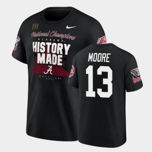 #13 Malachi Moore Roll Tide Black Men's T-Shirt 2020 National Champions College Football Playoff 596469-223