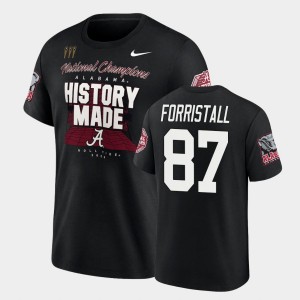 #87 Miller Forristall Bama Black Mens T-Shirt 2020 National Champions College Football Playoff 135671-430