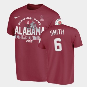 #6 DeVonta Smith Roll Tide Crimson Men T-Shirt 2021 Rose Bowl Official 810208-536