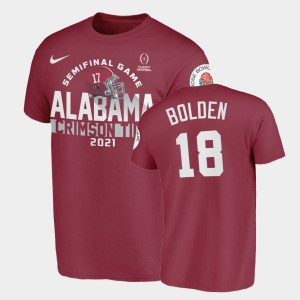 #18 Slade Bolden University of Alabama Crimson Men T-Shirt 2021 Rose Bowl Limited 573216-564