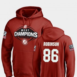 #86 A'Shawn Robinson Crimson Crimson Mens Hoodie 2018 SEC West Division Champions Football 169971-826
