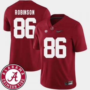 #86 A'Shawn Robinson Bama Crimson Men's Jerseys College Football 2018 SEC Patch 436406-287