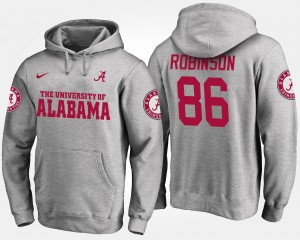 #86 A'Shawn Robinson Crimson Gray Men's Hoodie Name and Number Player 373093-509