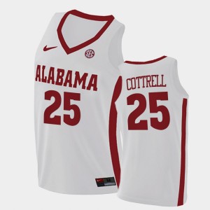#25 Adam Cottrell Alabama Crimson Tide White Mens Jerseys College Basketball 2021 Swingman 675862-832