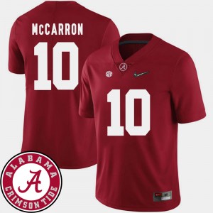 #10 AJ McCarron University of Alabama Crimson Mens Jerseys College Football 2018 SEC Patch 992049-815