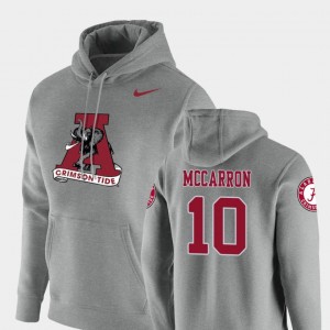 #10 AJ McCarron Bama Heathered Gray Men's Hoodie Vault Logo Club Pullover 243835-783