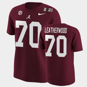 #70 Alex Leatherwood Crimson Crimson Mens T-Shirt 2020 National Champions Alumni 210526-152