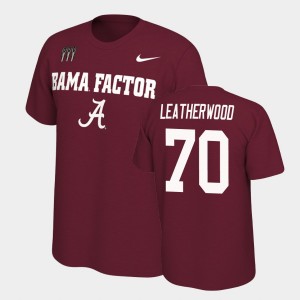 #70 Alex Leatherwood Crimson Crimson Men's T-Shirt College Football Mantra 689097-507