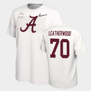 #70 Alex Leatherwood Roll Tide White Mens T-Shirt College Football Playoff 657705-643