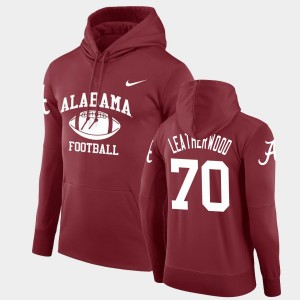 #70 Alex Leatherwood Alabama Crimson Mens Hoodie Retro Football Legend Pullover 291508-720