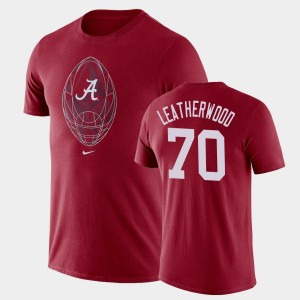 #70 Alex Leatherwood Bama Crimson Mens T-Shirt Football Icon Legend 923622-255