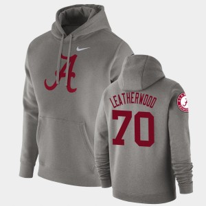 #70 Alex Leatherwood Alabama Crimson Tide Heathered Gray Mens Hoodie Vault Logo Club Fleece Pullover 486136-301