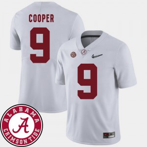 #9 Amari Cooper Bama White Mens Jersey College Football 2018 SEC Patch 425002-133