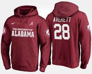 #28 Anthony Averett Bama Crimson Men's Hoodie Name and Number Replica 490126-940